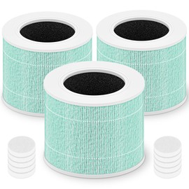 Core Mini Toxin Absorber Replacement Filter for LEVOIT Core Mini and Core Mini-P Air Purifier, 3-in-1 H13 Grade True HEPA and Activated Carbon, Core Mini-RF-TX, 3 Filter & 10 Fragrance Sponge, Green