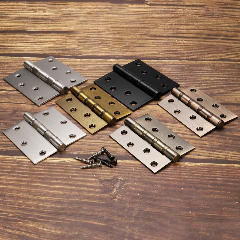 sourcing map 3Packs 3.4"x2.8"x0.1" Door Hinges with 6 Holes and