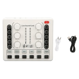 Live Sound Card Multiple Sound Effects Voice Changing Mini Sound Mixer Board for Live Streaming Home KTV