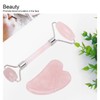Rose Quartz Face Roller Massager Facial Lifting Tightening Roller Gua