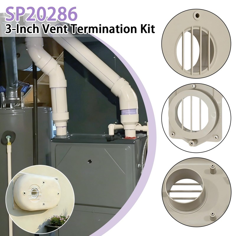 SP20286 3-Inch Vent Termination Kit - Fits for Rheem Beige