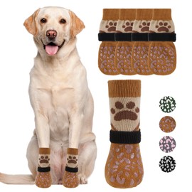 KOOLTAIL Dog Socks for Hot/Cold Pavement to Prevent Licking Paws Scratching,Non Slip Dog Boots&Paw Protector for Hardwood Floors,Traction Control Grip Booties for Small Medium Large Senior Dogs L