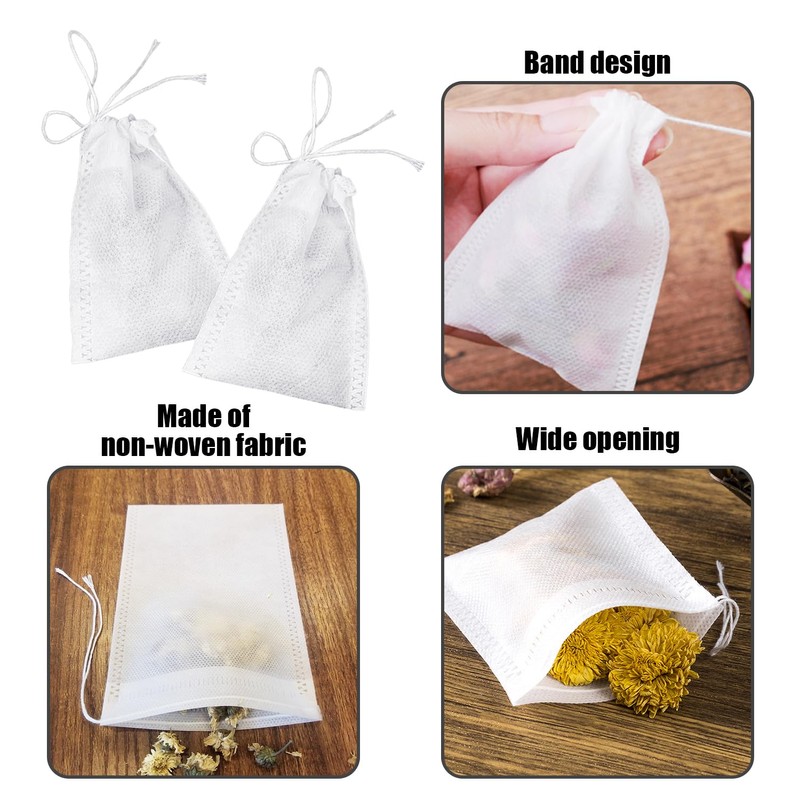 100 Tea Filter Bags, 5 Tea Hangers, Empty Loose Leaf