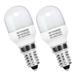 W11160686 W11518235 Refrigerator LED Lamp Light Bulb Replacement May-tag Whirlpool Kenmore Freezer Lamp Light Bulbs 120V 2W A15 E14 Base 2PCS