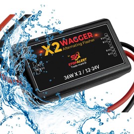 Stop-Alert New X2 Wig Wagger Alternating Flasher Relay - Waterproof Universal Emergency Police Ambulance Car Controller LED Strobe Light Box Kit- Universal Wig Wag Strobe Flasher -12-24V