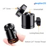Tripod Mini Ball Head Mount with Removable 1/4" Hot Shoe
