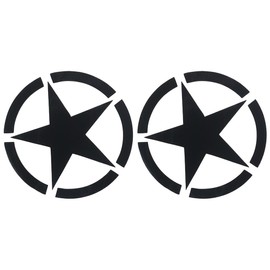 BYOBYO 2Pcs Funny Star Car Sticker PET Black Car Fuel Tank Cap Stickers 4.3inch Five-Pointed Star Round Graphics Car Fuel Gauge Cap Decal Decorations for Cars Trucks Motorcycle SUV