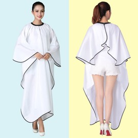 Barber Cape, Iusmnur Professional Hair Salon Cape with Adjustable Metal Clip, Shampoo Hair Cutting Cape for Barbers and Stylists - 55 x 63 inches (White)