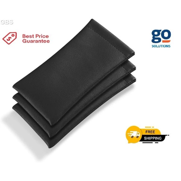 Pack of 3 Leather Soft Eyeglass Case Pouch Squeeze Top