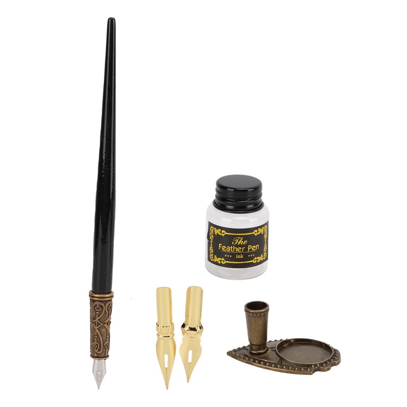 Feather Pen Set Durable Creativity Easy Writing Stationery Gift Box