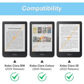 Fintie Clear Case for 6” Kobo Clara BW (Model N365) / Clara Colour (Model N367) and 2E eReader - Slim Lightweight Soft Flexible Transparent TPU Skin Bumper Back Cover Shell, Clear