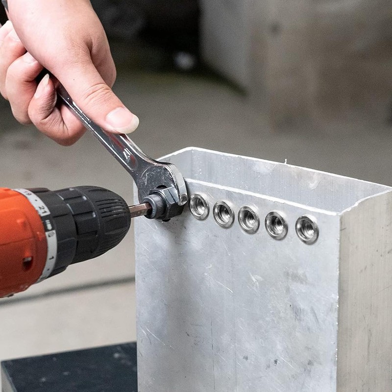 OIIKI 30 PCS 1/4-20 Aluminum Flange Rivet Nuts, UNC Flat