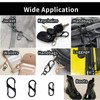 30pcs Backpack Zipper Locks, Dual S Shaped Carabiner Clips,Black Zipper