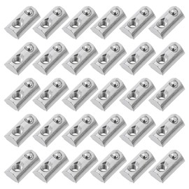 Pack of 30 T-Slot Nuts M8 with Ball, Sliding Nut with Spring Ball, Slot 8 T Nuts Screws for 40 Series Aluminium Profile