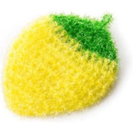 1 Pc Strawberry Colorful Scrubber, Non-Scratch Dish Scrubber, Household Cleaning Pad Scrubber Sponge, Non-Scratch Scrubber Cleaning Tools (Yellow)