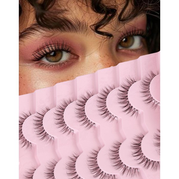 Mink Lashes Wispy False Eyelashes Short Fake Lashes Soft C