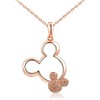 Mickey Pendant Necklace with Gems for Women & Girls (Rose