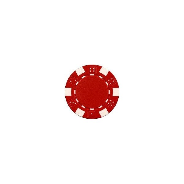 DA VINCI 50 Clay Composite Dice Striped 11.5 Gram Poker Chips, Red