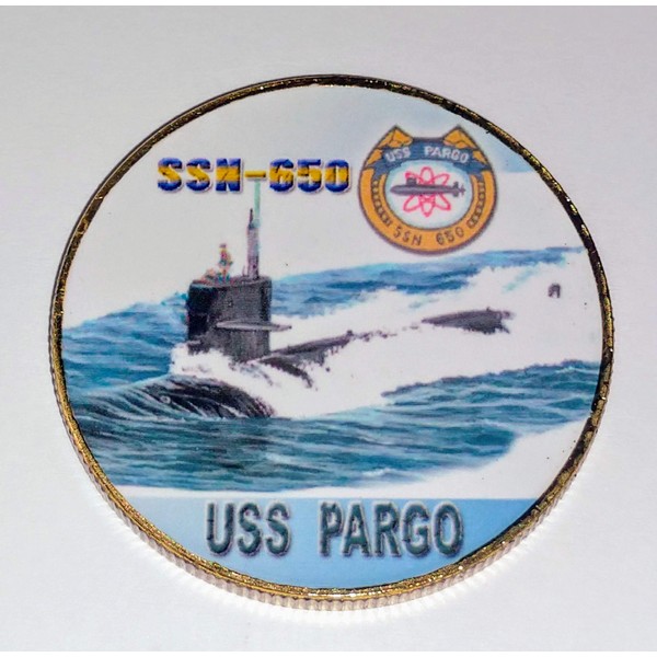 Navy USS Pargo Submarine Colorized Challenge Art Coin