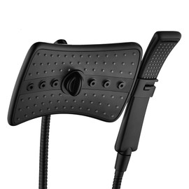 BRIGHT SHOWERS High Pressure Dual Shower Head Combo with Rainfall & Handheld, 4 Spray Settings, Tool-Free Installation, 60" Stainless Steel Hose, Matte Black