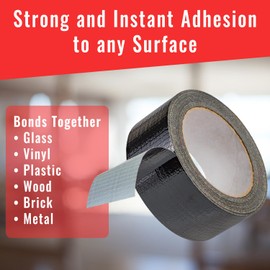 Max Solutions 50MM x 50M Duct Tape for Parcels and Boxes Heavy Duty Box Packing Tape Provides a Strong, Secure and Sticky Seal for your Boxes (Black Gaffa Duct Tape, 1)