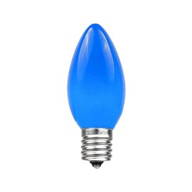 100 Foot Blue C9 Ceramic Christmas String Light Set - Outdoor Christmas Light String - – Opaque Christmas Bulbs - Roofline Light String – Outdoor String Lights - White Wire