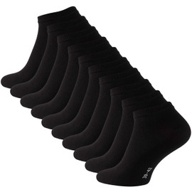Stark Soul Essentials Sneaker Socks, Cotton, 10 Pairs, Black / White / Grey / Denim Blue / Pink / Red / Yellow / Orange / Multicoloured, UK Size 2 - 14.5, Oeko-Tex Standard 100 - 39-42