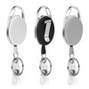 Vicloon Retractable Badge Reels, 3 Pcs Reel Clips Extendable Key