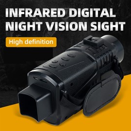 Digital Night Vision Monocular, 1080P Full HD Photo Video Recording Infrared Night Vision Goggles with Infrared Light, 5X Magnification, 1.5" Color Screen, for 100% Darkness
