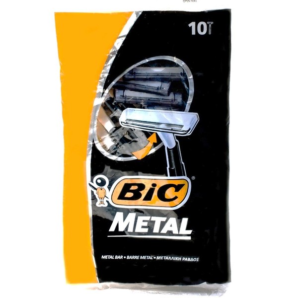Bic Metal Disposable Men's Shaving Razors, 10-Count x 10 Packs