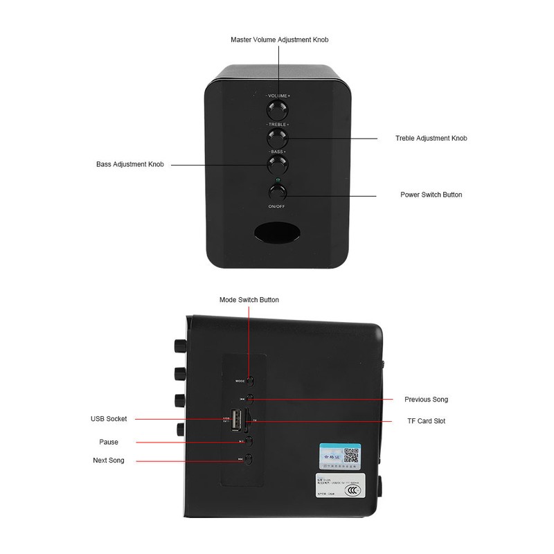 SADA D-226 Desktop Computer Bluetooth Speaker Column Laptop PC Computer