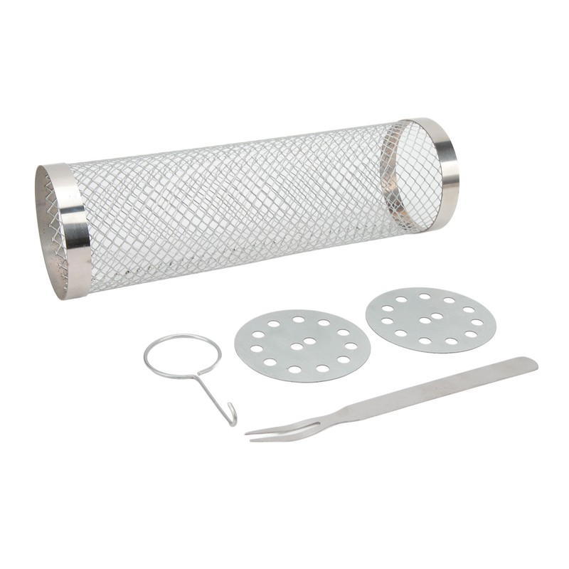 Stainless Steel Rolling Grilling Basket Wire Mesh Cylinder Grill Basket