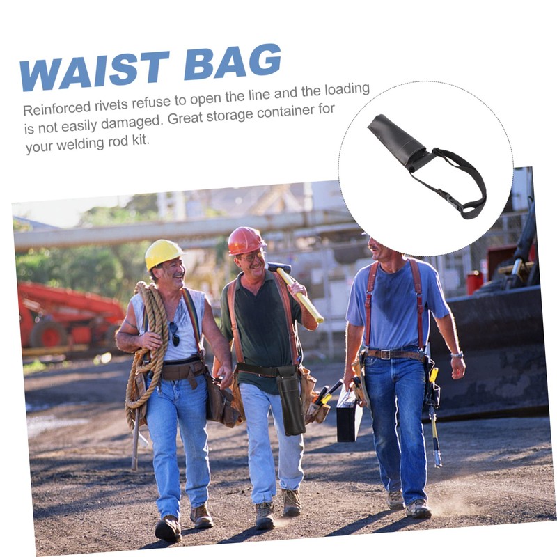 TEHAUX 2pcs Flame-resistant Welding Rod Holder Bag High-capacity Wear-resistant Storage