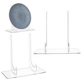 OLYCRAFT 2 Sets Plate Stands for Display 10x9.3x5 Inch Acrylic Book Display Stand Clear Acrylic Bowl Plate Holder Picture Frame Holder Decorative Table Top Easels for Platter Picture Book