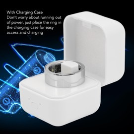 Focket Smart Ring, Heart Rate Body Temperature, Sleep Monitor, IPX8, Waterproof, Step Recording, Sports Health Tracker with Charging Case, App, Bluetooth, Multifunctional