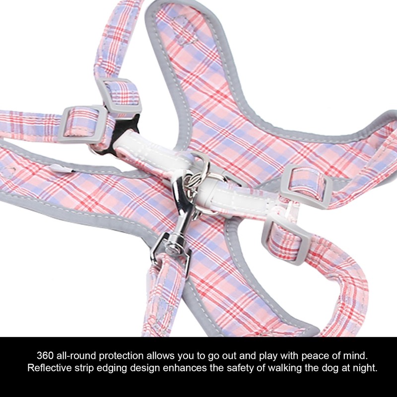 Dog Harness Leash Set Pet Reflective Training Vest Adjustable Chest