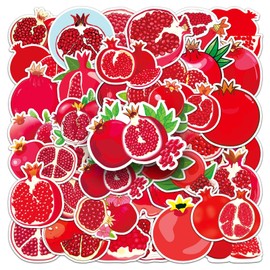 Pomegranate (Fruit) Stickers 50 Pack Laptop Stickers,Vinyl Waterproof Stickers for Water Bottles Skateboard Scrapbook Bike Computer,Phone,-Graffiti Stickers Pack for Teens Girls Kids Adults(Red)