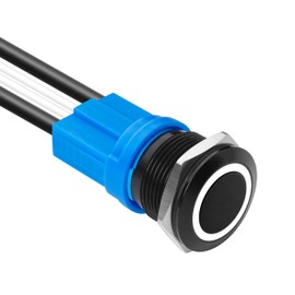 KWONONG LED Momentary Push Button Switch, Aluminum Alloy, IP67 Waterproof 5-24V 20A 1NO, with Wire Socket Plug (1, White, 19mm)