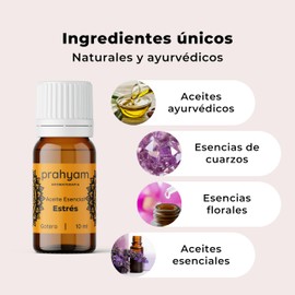 Aceites Esenciales para Difusor de Aromas 10 ml - Esencias para Difusor - Aromaterapia para Estres - Humificador de Aromas para Difusor - PRAHYAM AYURTHECARY