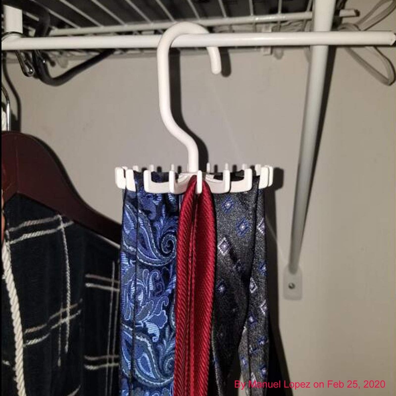 Z ZICOME 3 Pack Twirl Ties Rack Closet Organizer Tie