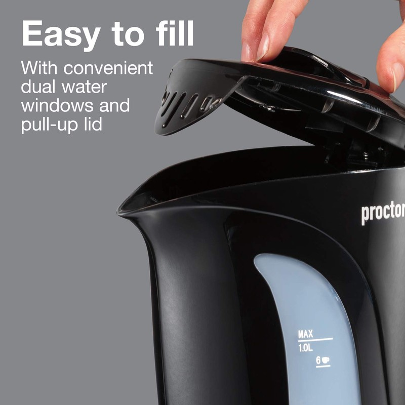 Proctor Silex Electric Tea Kettle, Water Boiler & Heater Auto-Shutoff