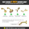 YASFEL Brushed Gold Shower Arm 6" Shower Extension Arm Pipe