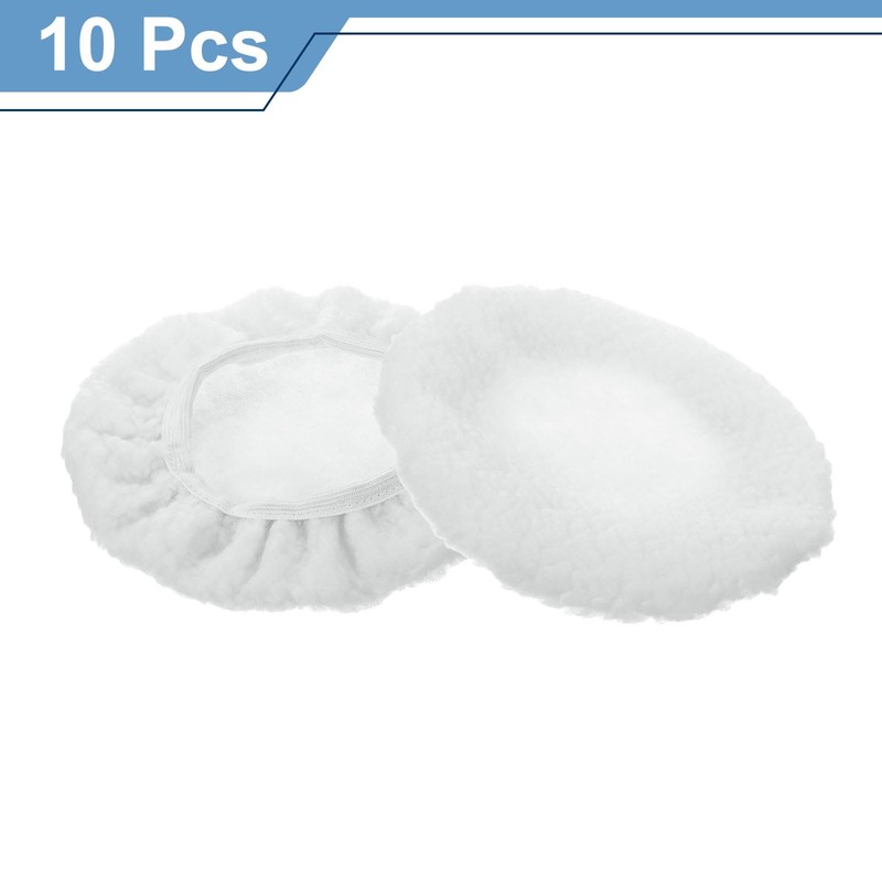 sourcing map 10pcs Car Polisher Bonnet Buffing Pad Lamb's Wool