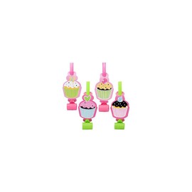 Cupcake Birthday Party Blowers (8-pack) - Party Supplies