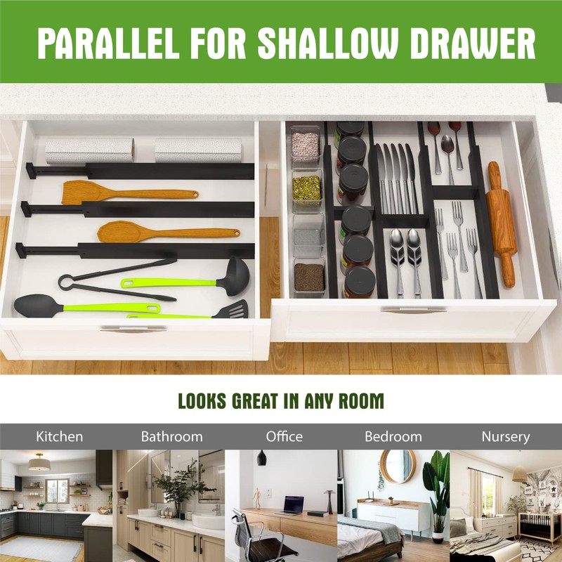 ANTOWIN Bamboo Drawer Dividers Organizers, Drawer Separators Splitter,17-22 inches Long