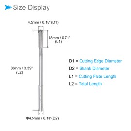 CoCud Machine Chucking Reamers, 4.5mm Diameter D4 Accuracy, M35 Cobalt High Speed Steel Straight Flutes Milling Cutter - (Applications: for Lathe Machine), 1-Piece