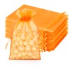 jijAcraft Orange Organza Gift Pouches: 10x15cm Organza Bags, 50Pcs
