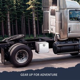 ARKSEN 18 Inch Heavy Duty Aluminum Bar Tread Tool Underbody Box, Waterproof Square Truck Storage Organizer Chest for Pick Up Truck Bed, RV Trailer with T-Handle Lock and Keys - Silver