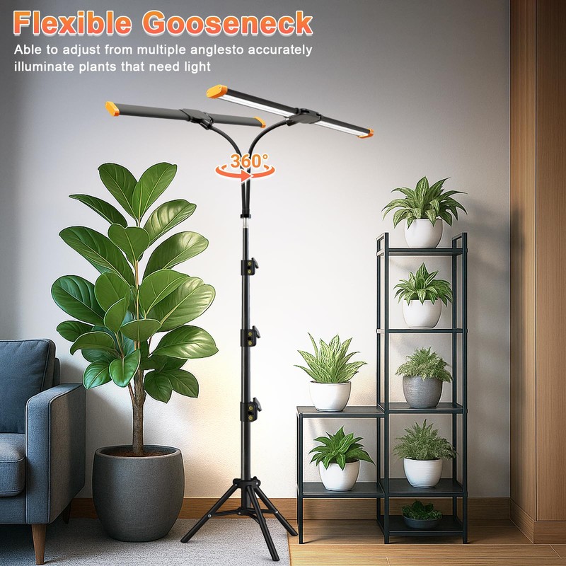 Plant Grow Light with Stand,Super Bright 6000K White Full Spectrum
