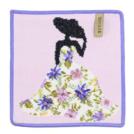 Faylor Handkerchief Hand Towel, Ladies, Miss Flower, Lilac, Violet, 9.8 x 9.8 inches (25 x 25 cm)